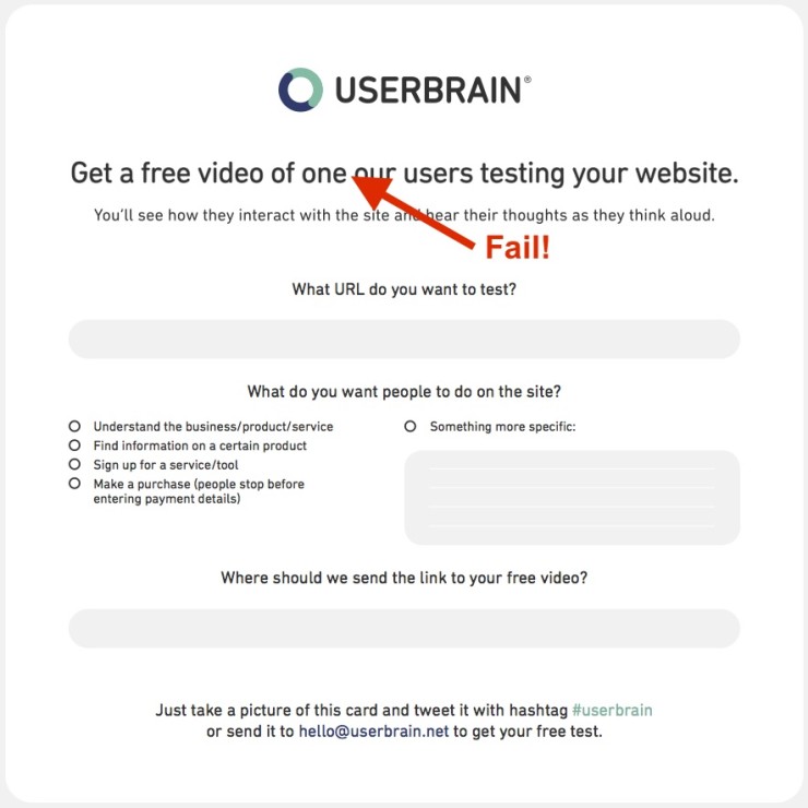 Userbrain Demo Request Flyer for WebSummit 2016