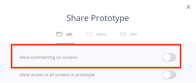 User Testing InVision Prototypes: Disable commenting on screens